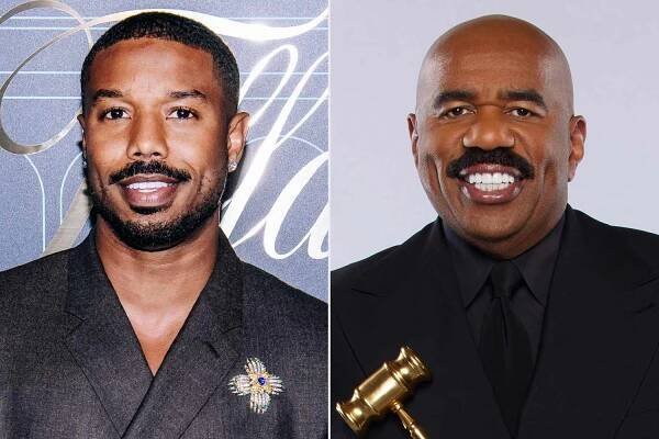 Michael B. Jordan and Steve Harvey Share a Hug at NBA Game Over a Year After Lori Harvey Breakup