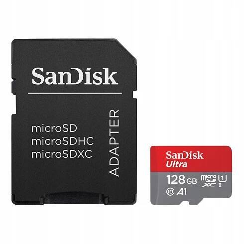 Paměťová karta SanDisk Ultra microSDXC 128GB (140R) A1 Class 10 UHS-I + SD adaptér (SDSQUAB-128G-GN6MA)
