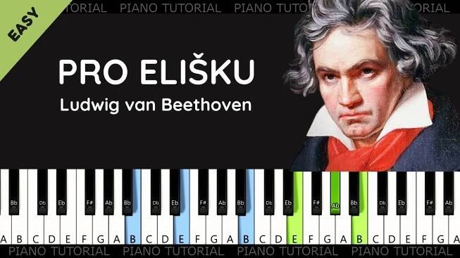 Pro Elišku - Ludwig van Beethoven - Für Elise - hlavní část (piano tutorial