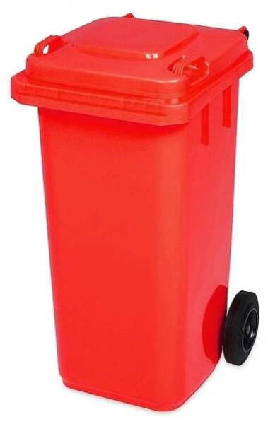 Těsmat popelnice hranatá 120l PVC červená