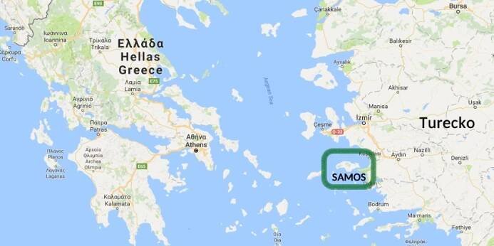 Ostrov samos Mapa