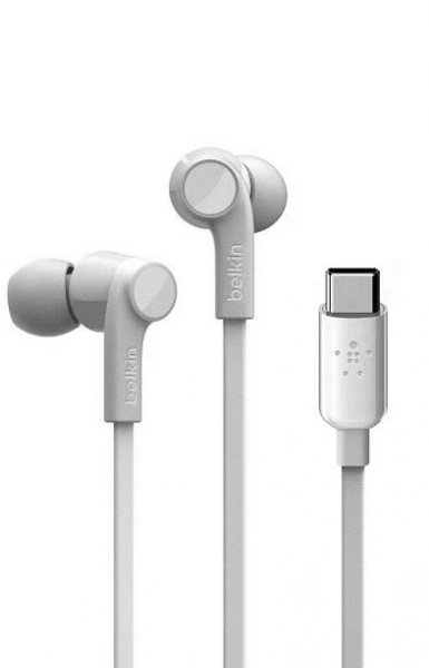 In-ear sluchátka Belkin Rockstar, USB-C, bílá