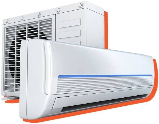 Image of a heat pump and air conditioning units.
