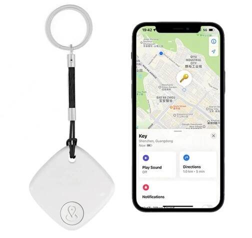 Vyhladavac klucov - Mini gps lokátor ako smart kľúčenka bluetooth (Apple Find My)