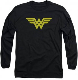 Wonder Woman Logo Adult Long Sleeve Original T-Shirt Black