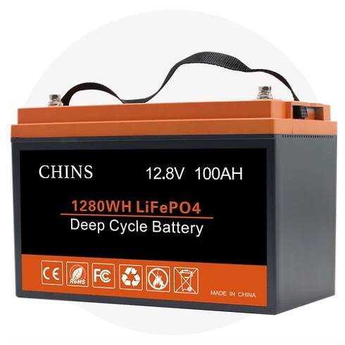 One orange case battery