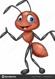 Kreslený mravenec pózuje