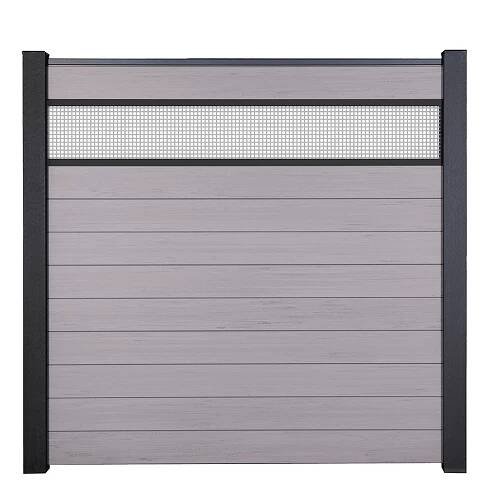 GroJaSolid Plotový panel bez sl., děrování 30 cm, Bi-Color White, 180 x 180 cm