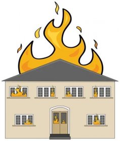 Dům v ohni — Ilustrace