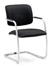 Konferenční židle SIMCOE, pružný rám, černá/hliníkově šedá