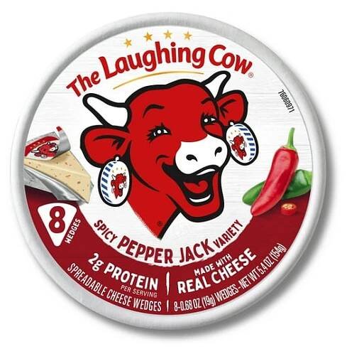 The Laughing Cow Creamy Spicy Pepper Jack Spreadable Cheese, 5.4 oz, Wedge, Box, Refrigerated