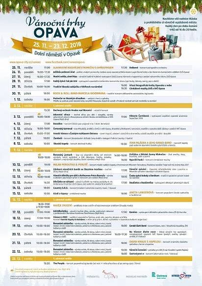 Vánoční trhy Opava program