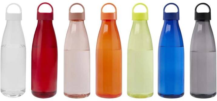 Láhev na vodu z recyklovaného plastu o objemu 800 ml Bergen - Černá | UniPresent