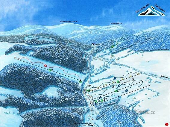 Ski areál Ski centrum Zdobnice - informace a mapa