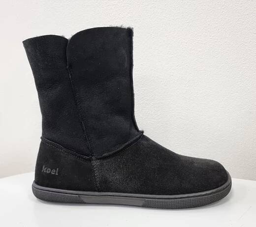 KOEL4kids zimní barefoot kozačky Koel Freya kožíšek black