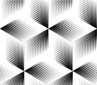 Stáhnout - Bezešvé optické dekorativní vzor s trojrozměrných geometrických obrazců v černé a bílé barvy — Ilustrace