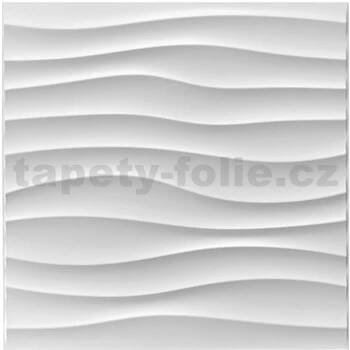 Obkladové panely 3D PVC WELLE bílé 500 x 500 mm, tloušťka 1 mm - POSLEDNÍ KUS
