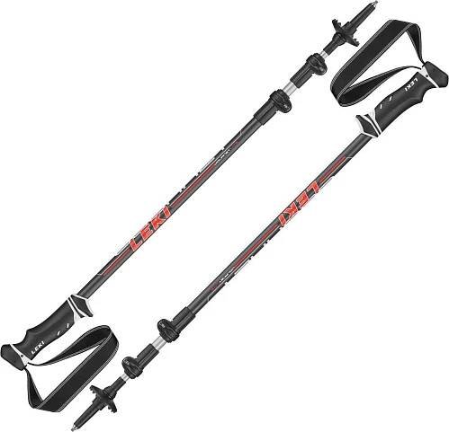Trekingové hole: Leki Journey Lite Dark Anthracite/Neon Red/White 100 - 135 cm Turistické hole