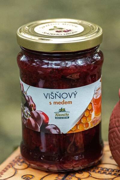 Višňový džem slazený medem 275g Kvasnicka