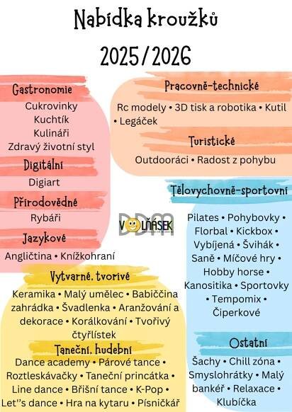 Nabídka kroužků 2025/2026