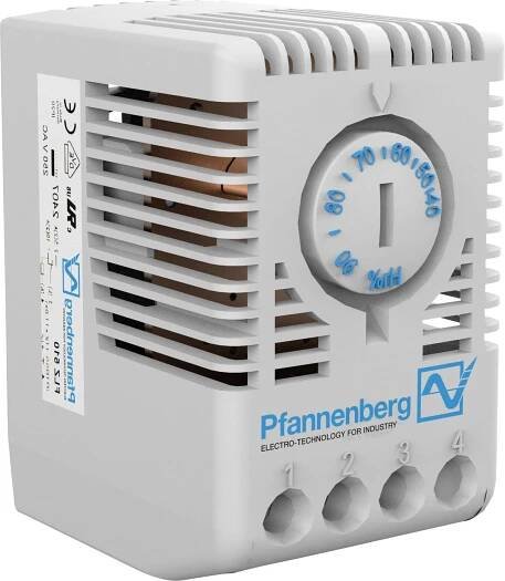Pfannenberg hygrostat FLZ 600 HYGROSTAT 40-90% r.F. 230 V/AC 1 přepínací kontakt (d x š x v) 47 x 37 x 60 mm 1 ks