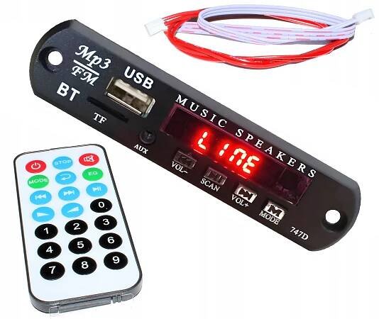 MODUL BLUETOOTH PŘEHRÁVAČ VYSÍLAČE DO AUTA MP3 AUX USB FM DÁLKOVÉ OVLÁDÁNÍ Značka RETOO