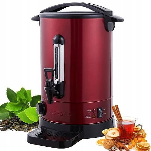 Arebos - Ohřívač svařeného vína | 6,8 l | 950 W | S termostatem a časovačem | Červený