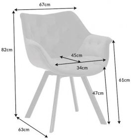 Designová otočná židle Kiara II šedý samet
