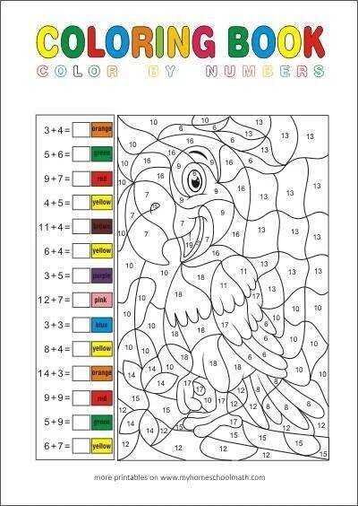 Math - Addition up to 20 - Color by number | Toplama ve çıkarma, 3. sınıf matematik, Sınıf
