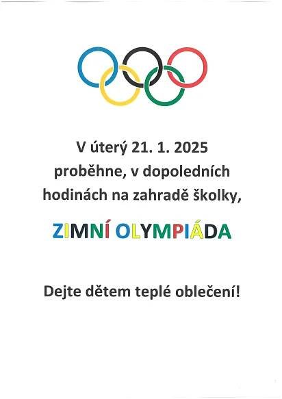 Zimní olympiáda - Mateřská škola Vestec