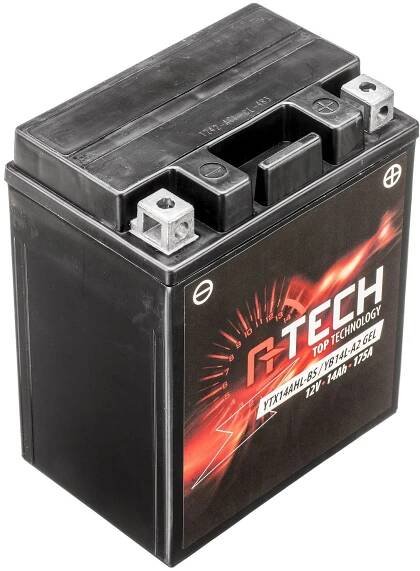 A-TECH baterie 12V, YTX14 AhL-BS/YB14L-A2 GEL, 14 Ah, 175 A, bezúdržbová GEL technologie, 135 × 90 ×