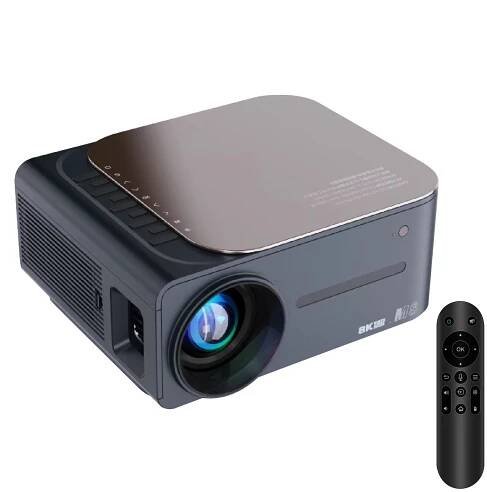 Projektor 8K HDR Ultra Clear 2,4G + 5G WiFi BT5.0 Keystone-Korrektur Tragbarer Projektor Android 9 80-Zoll-Großbildschirm