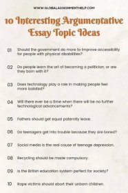 Top 10 Argumentative Essay Topic Ideas