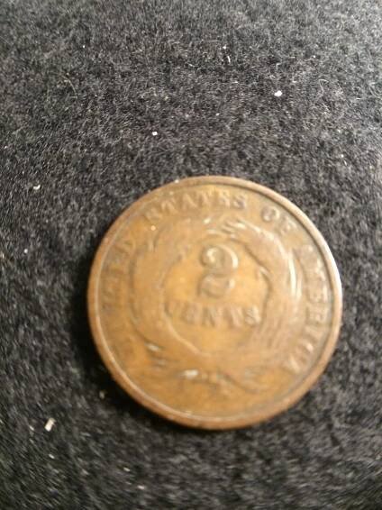 1865 Two Cent Peice  $ .02 - Image 2