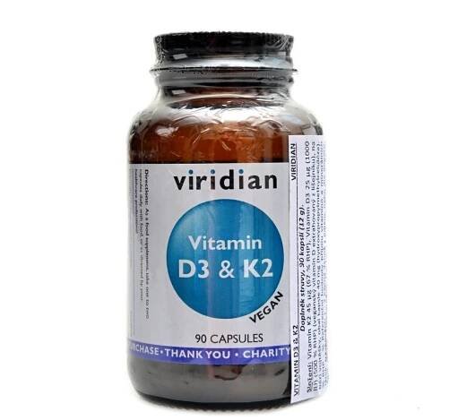 Viridian Vitamin D3 and K2 90 kapslí