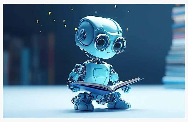 Cute Kawaii Robot in Colorful World Wallpaper