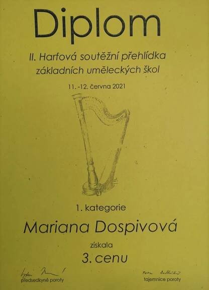 II. Harfová soutěžní přehlídka základních uměleckých škol, ZUŠ Jana Hanuše, Praha 6 | Základní umělecká škola Leoše Janáčka