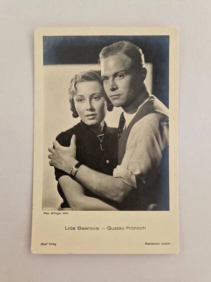 LÍDA BAAROVÁ - GUSTAV FRÖHLICH - ORIGINÁLNÍ FOTO - pohlednice