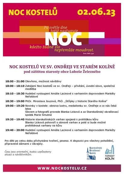 Pozvánka na Noc kostelů 2023 – Starokolínský okrašlovací spolek