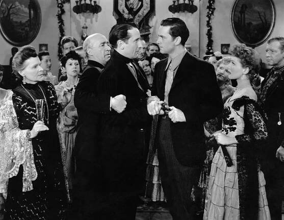 KNIGHTS OF THE RANGE, front from left: Ethel Wales, J Farrell MacDonald, Victor Jory, Russell Hayden, Jean Parker, 1940