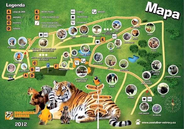 Map of Zoo Tábor - Větrovy - 2012