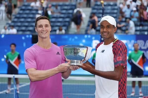 Joe Salisbury and Rajeev Ram at the 2022 US Open.