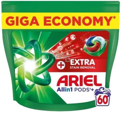 Ariel Extra Plus All in 1 Pods+ Extra gelové kapsle na praní univerzální 60 kusů - VMD drogerie a parfumerie