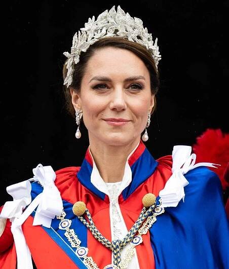 Catherine, Princess of Wales on the balcony of Buckingham Palace following the Coronation of King Charles III and Queen Camilla