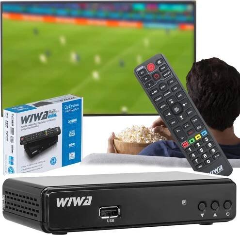 DEKODÉR POZEMNÍ TELEVIZNÍ TUNER WIWA HEVC DVB-T2 HDMI USB PILOT H.265