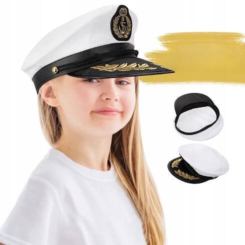 KAPITÁNSKÁ NÁMOŘNICKÁ ČEPICE BÍLÁ UNISEX NASTAVITELNÁ 56 58 CM Značka ostatní