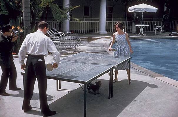 Audrey Hepburn and Mel Ferrer at the Bel Air Hotel
