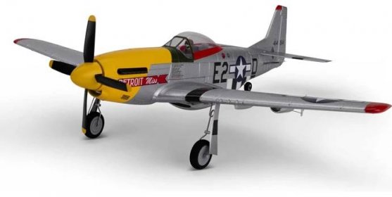 Náhled produktu - E-flite UMX P-51D Mustang 0.49m „Detroit Miss“ AS3X Safe Select BNF Basic