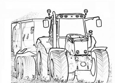 Omalovánky k vytisknutí a online Ferguson traktor s přívěsem
