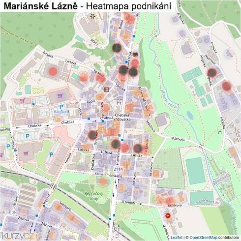 Mapa Mariánské Lázně - Firmy v obci.
